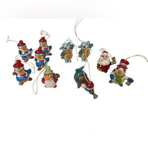 KINDER SURPRISE SET (10) CHRISTMAS SANTA CLAUS & ANIMALS FRIENDS WITH BELLS